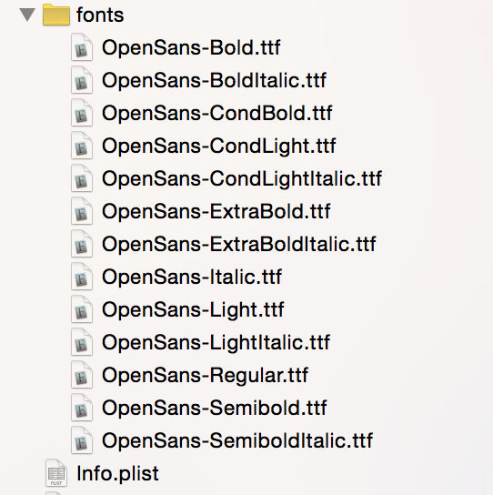 iOS Fonts Folder Example